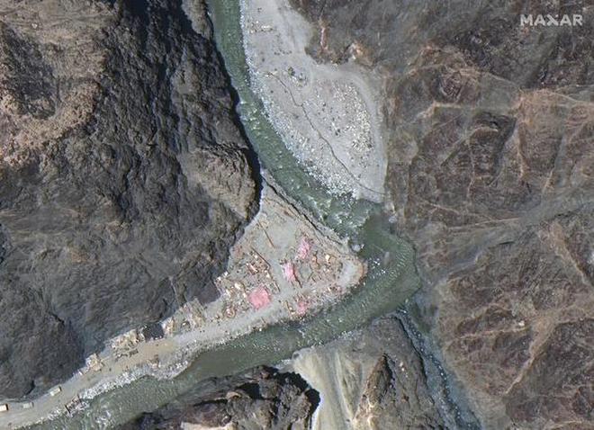 Maxar WorldView-3 satellite image shows close up view patrol point 14 in eastern Ladakh sector of Galwan Valley on June 22, 2020.