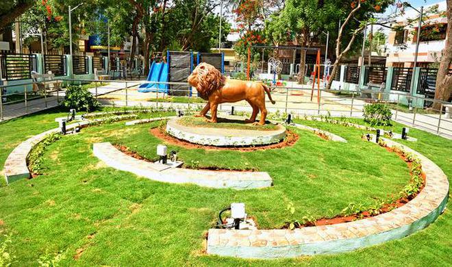 A view of the silver jubilee park set up at New Raja Colony at Bheema Nagar in Tiruchi on Tuesday.