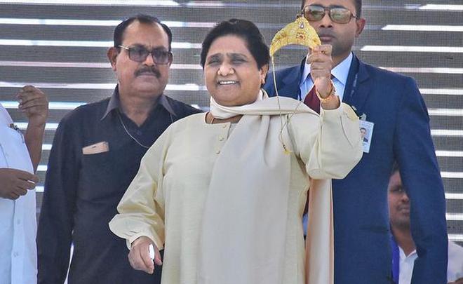 Sharp message: BSP leader Mayawati at a public meeting in Nagpur on Sunday.