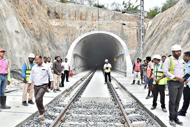Image result for Longest electrified train tunnel inaugurated in AP