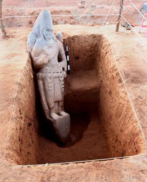 The Vishnu sculpture unearthed at Gottiprolu.