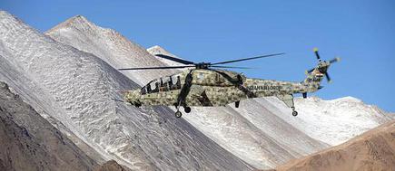 Hindustan Aeronautics Limited's indigenously developed Light Combat Helicopter deployed for operations in Leh. File